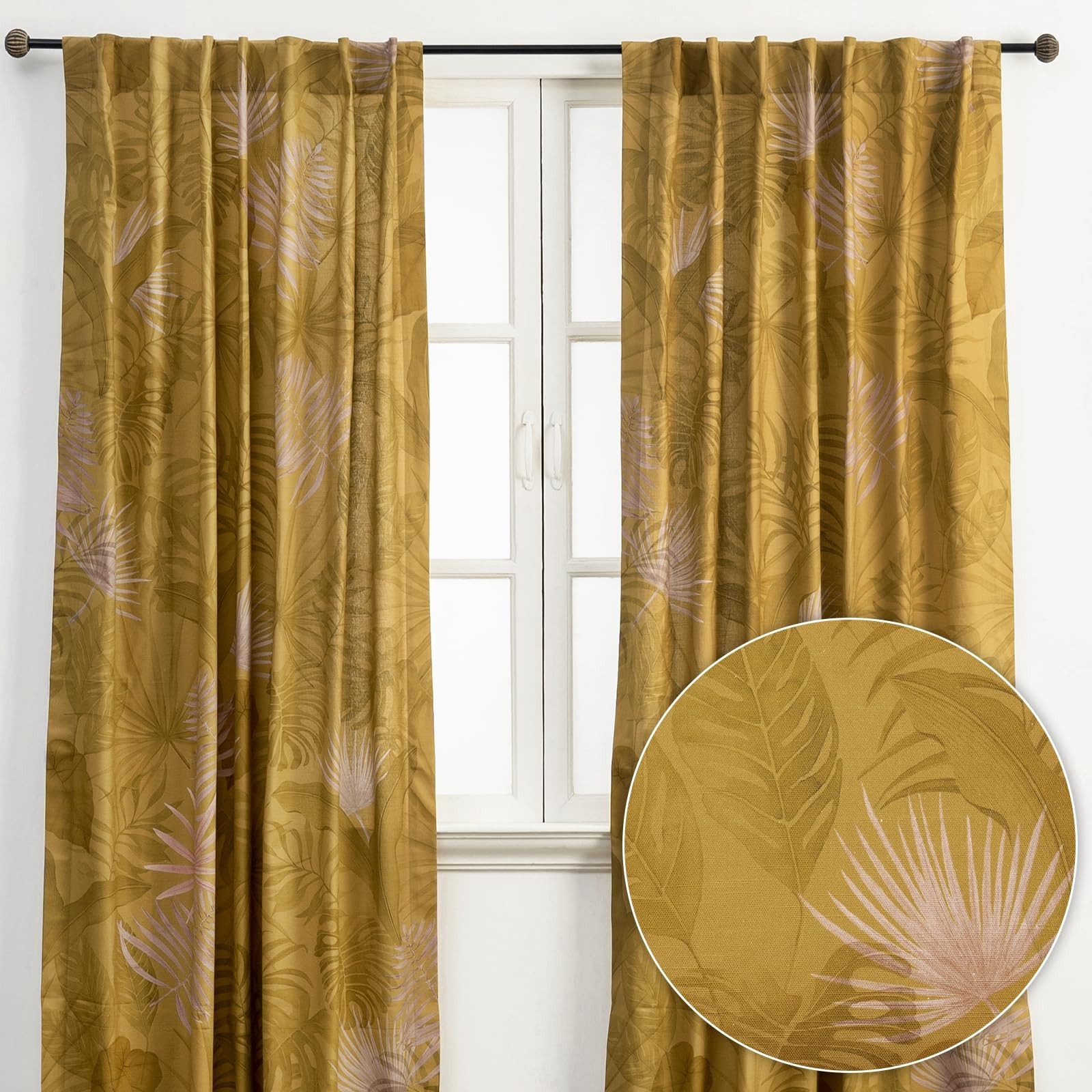 Maison d’Hermine 50×124″ Cotton Light Filtering Curtains Rod Pocket/Back Loop