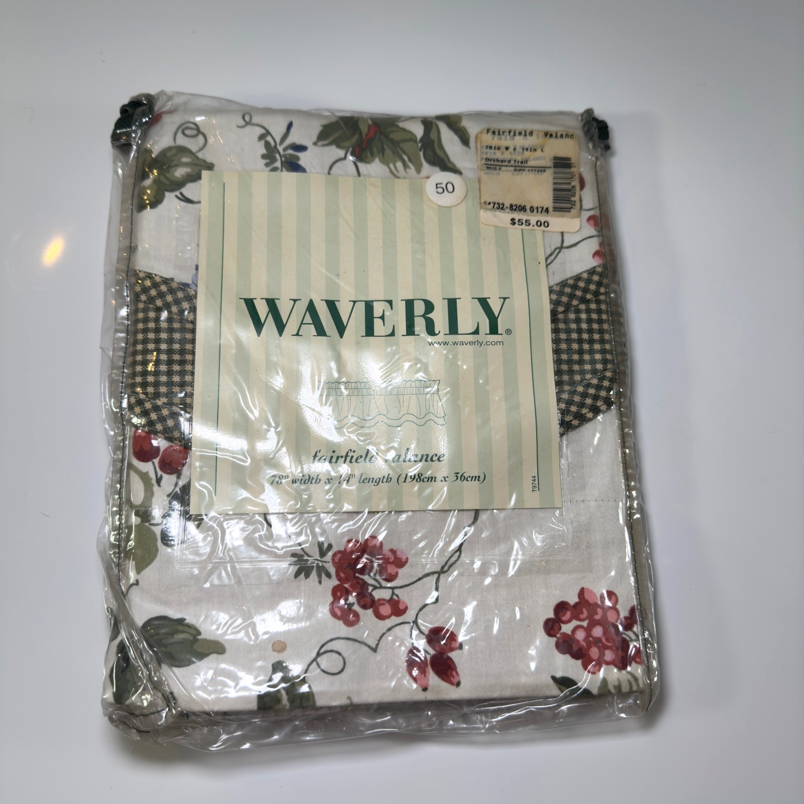Waverly Fairfield Valance Orchard Trail Berry 78″x14″ Farmhouse Cottage Cotton