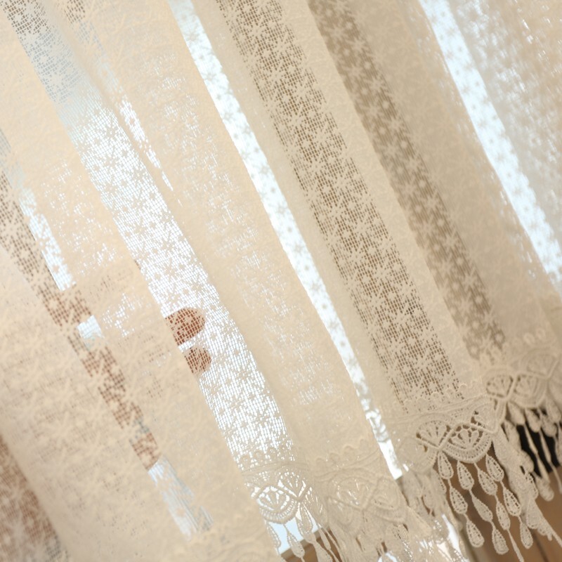 1pc Sheer White Lace Short Half Curtain Cafe Small Window Valance Drape Kitchen