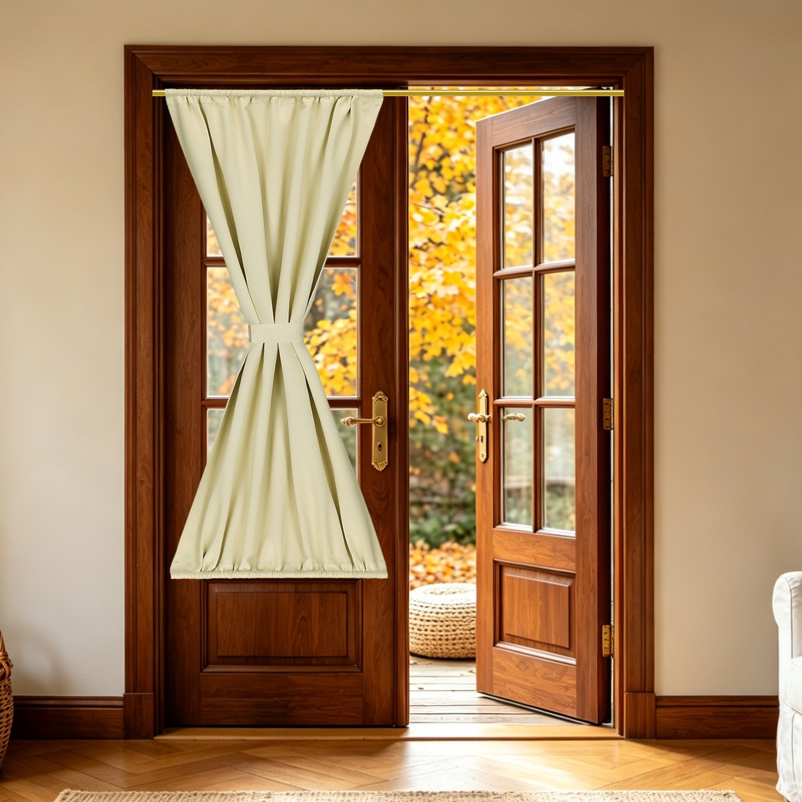 French Door Blackout Curtain, 42″x79″, Beige, 1 Piece