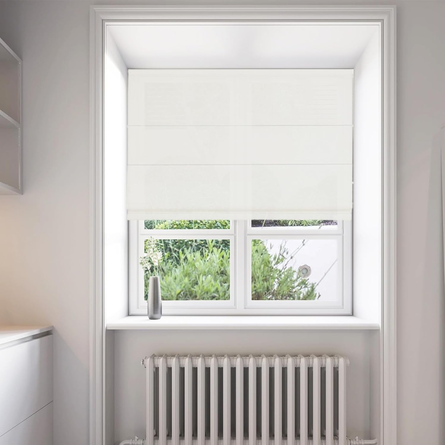 Changshade CUSTOM Light Filtering Cordless Modern No Tools No Drill Roman Shades