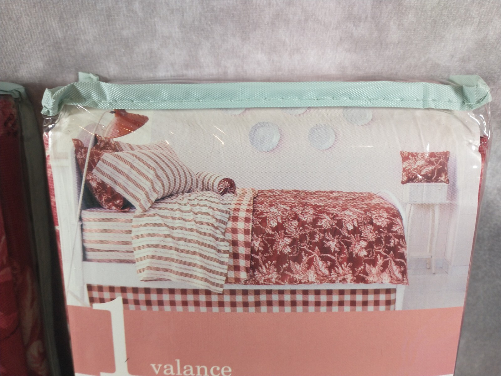 2 New 2002 Martha Stewart French Toile Red White Floral Blouson Valance 18X84