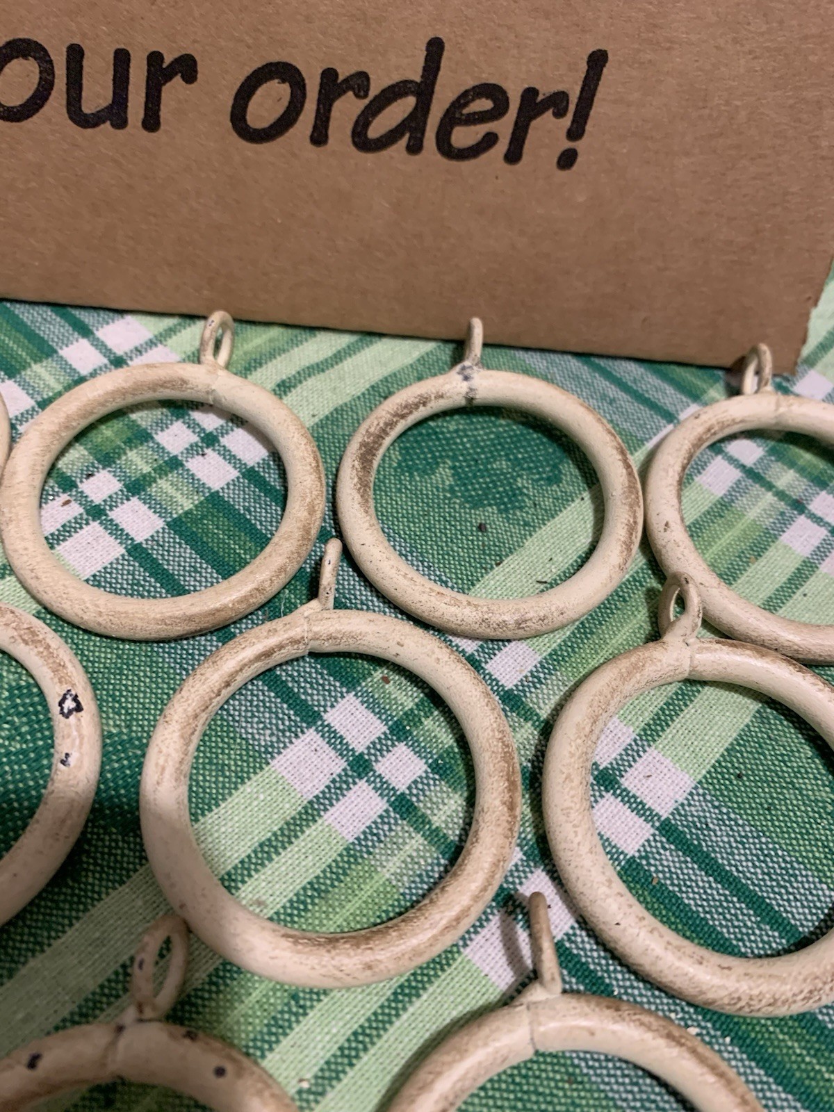 ❤️Wrought Iron Lot Of 16 For Drapery 1.50” Rings Antique White Color Matt Finish