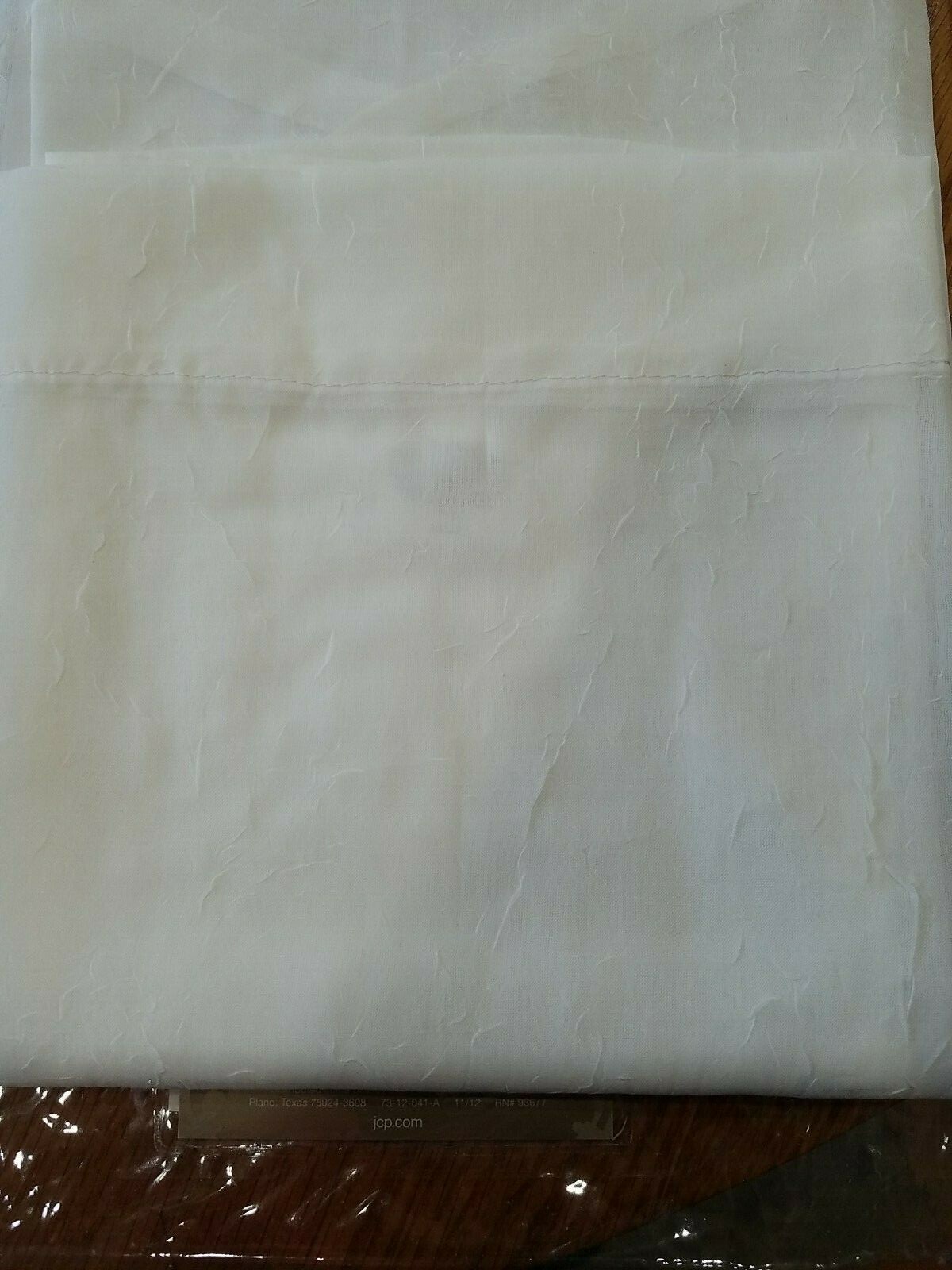 Royal Velvet Crushed Voile Rod Pocket Ascot Valance 40 W x 25 L Seagrass & Egret