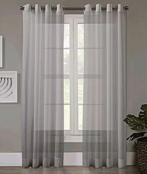 Regal Home Sheer Crushed Voile Grommet Top Single Curtain Panel – Choose Options