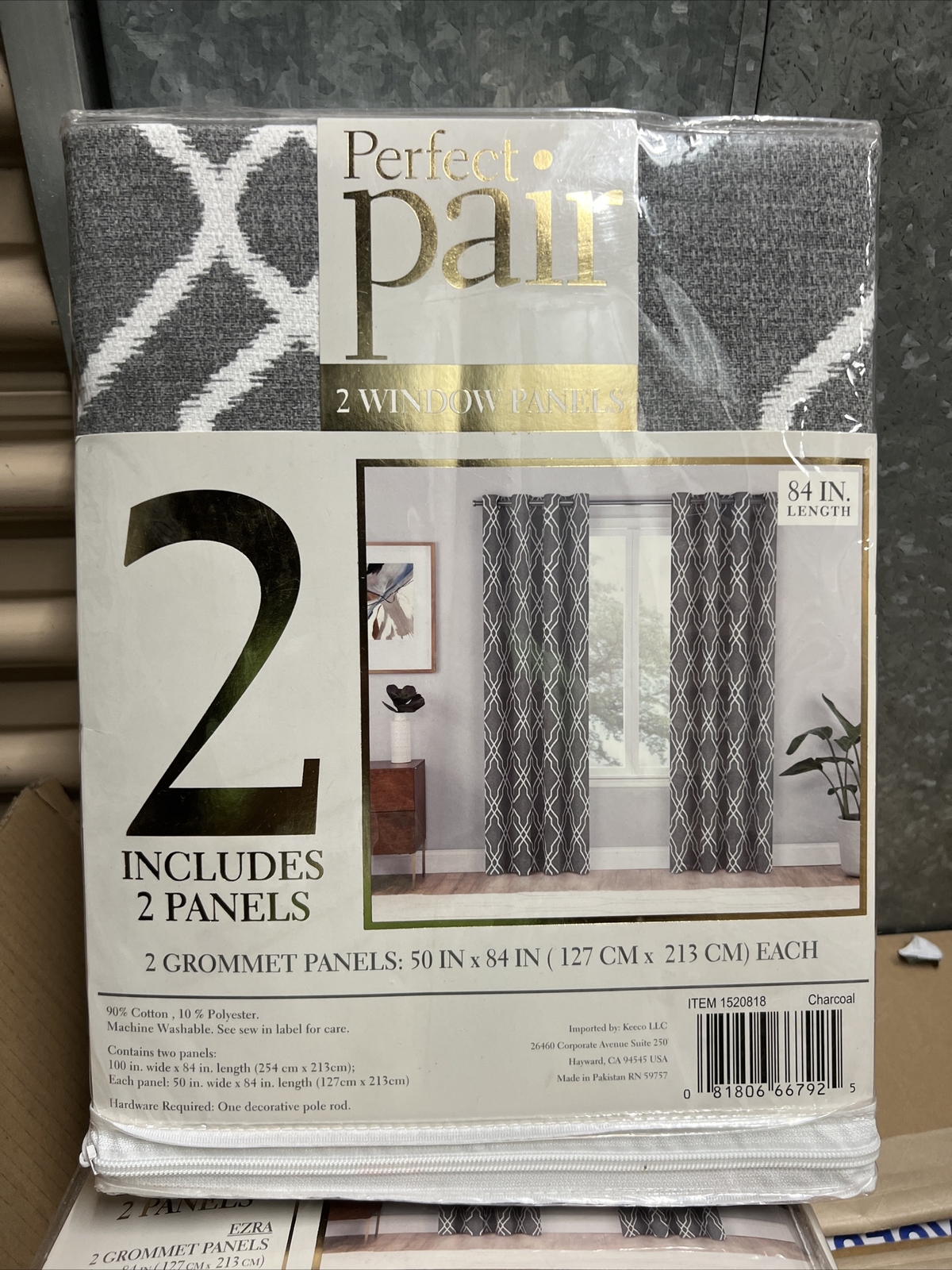 Perfect Pair WIndow Panels Curtains 2Pk Gray Color 50 in x 84 in Grommet Top