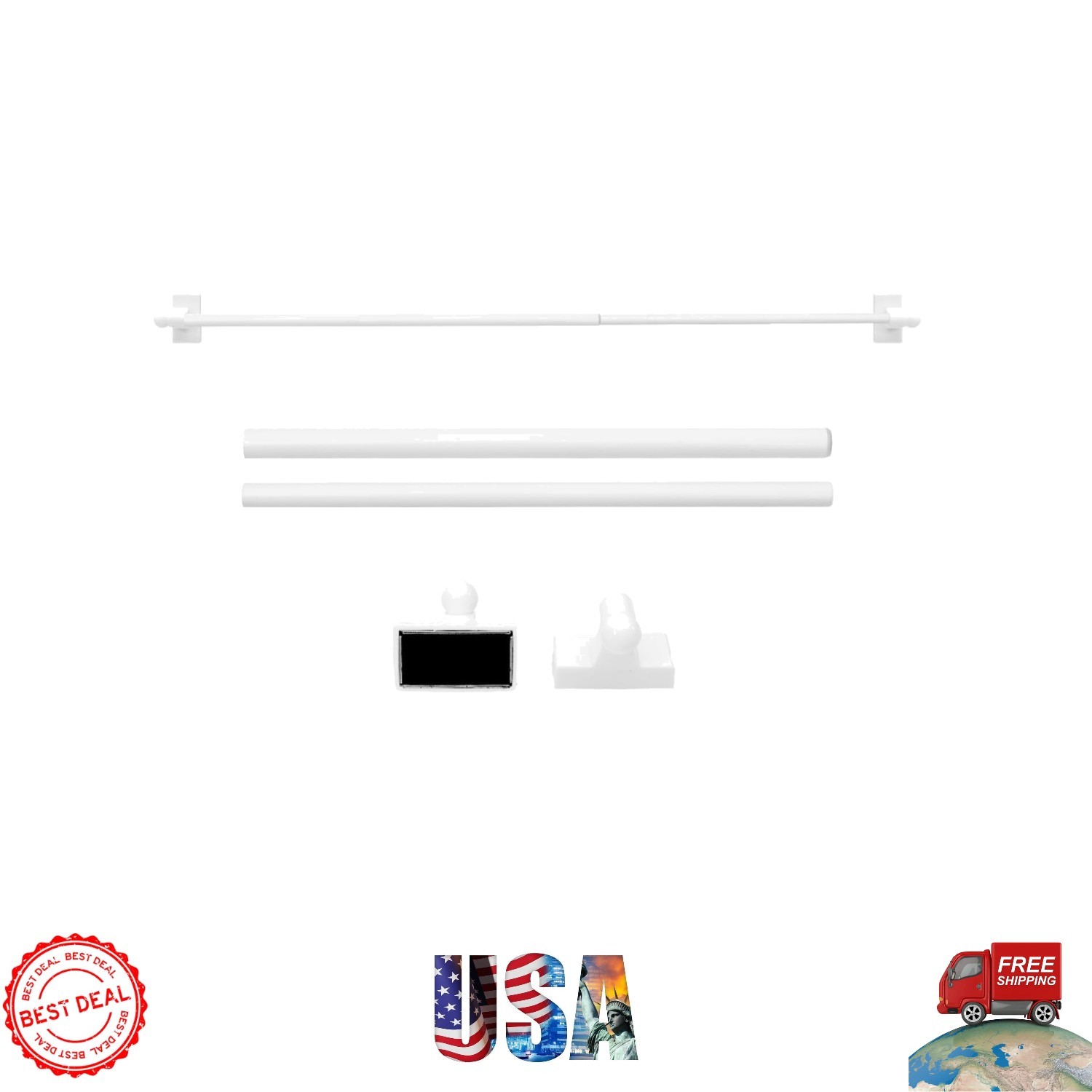 Multi-Use Magnetic Rods for Curtains and Towels – 16-28 Inch Adjustable, 2-Pack