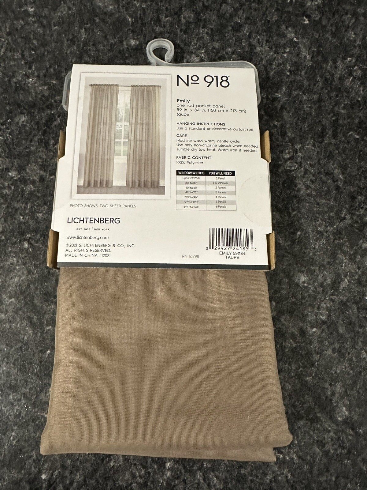 Curtain Panel 59×84″ One Panel Taupe