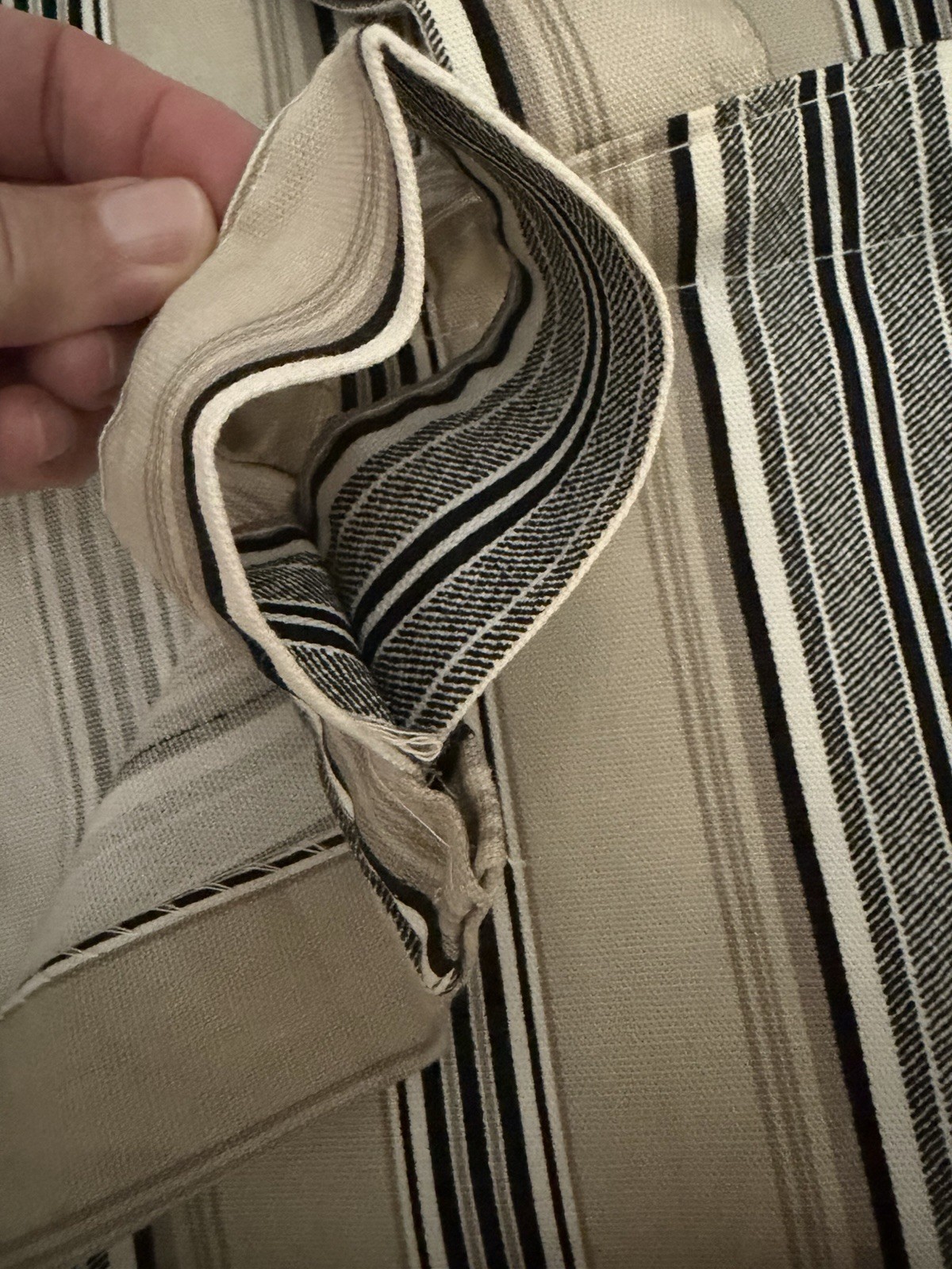 JCPenny Two Panels Curtains Rustic Cotton Linen Only Stripe Jacquard 90×39