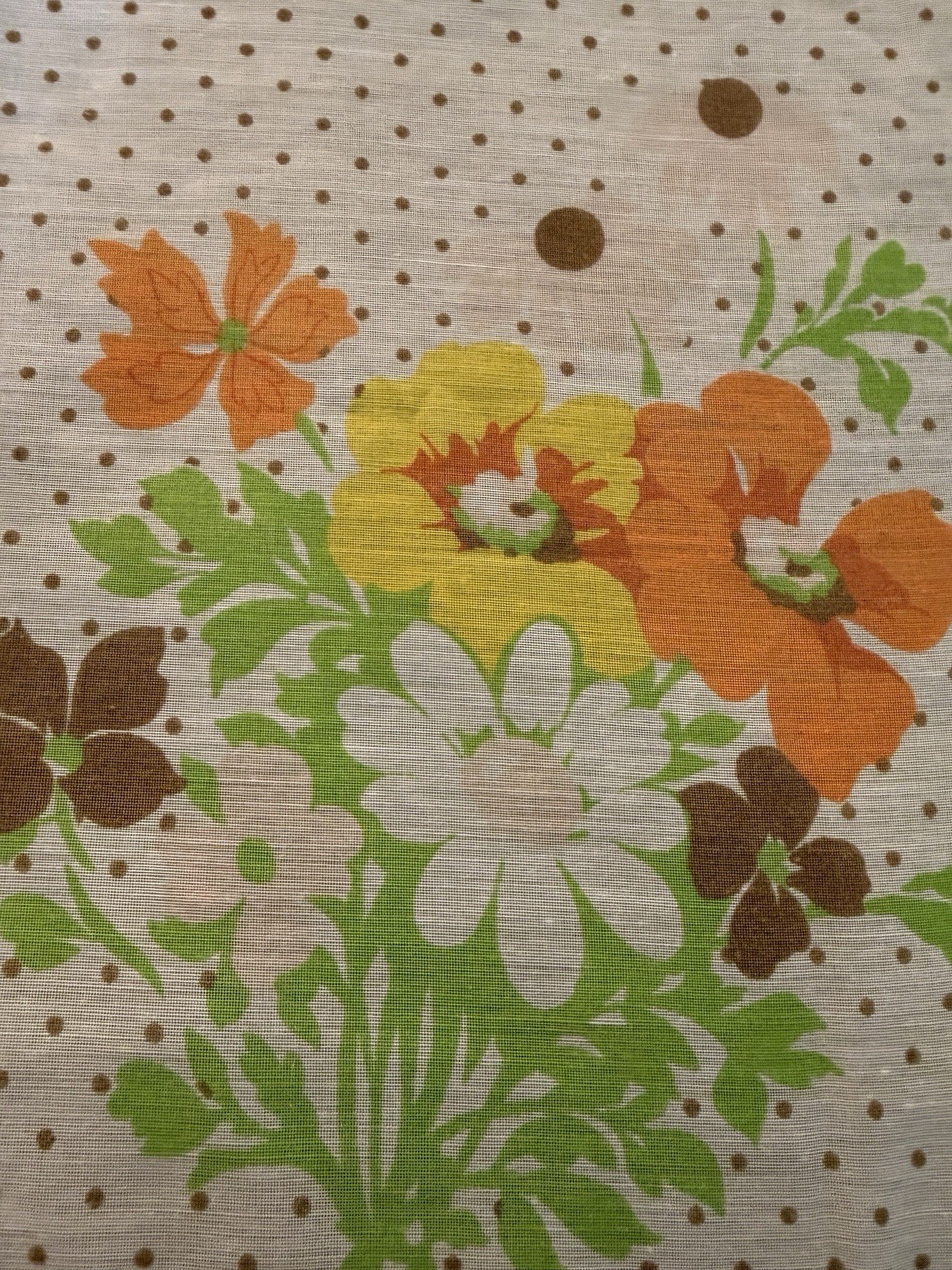 Vintage 70’s Flower Power Cafe Curtains (3 Pair)