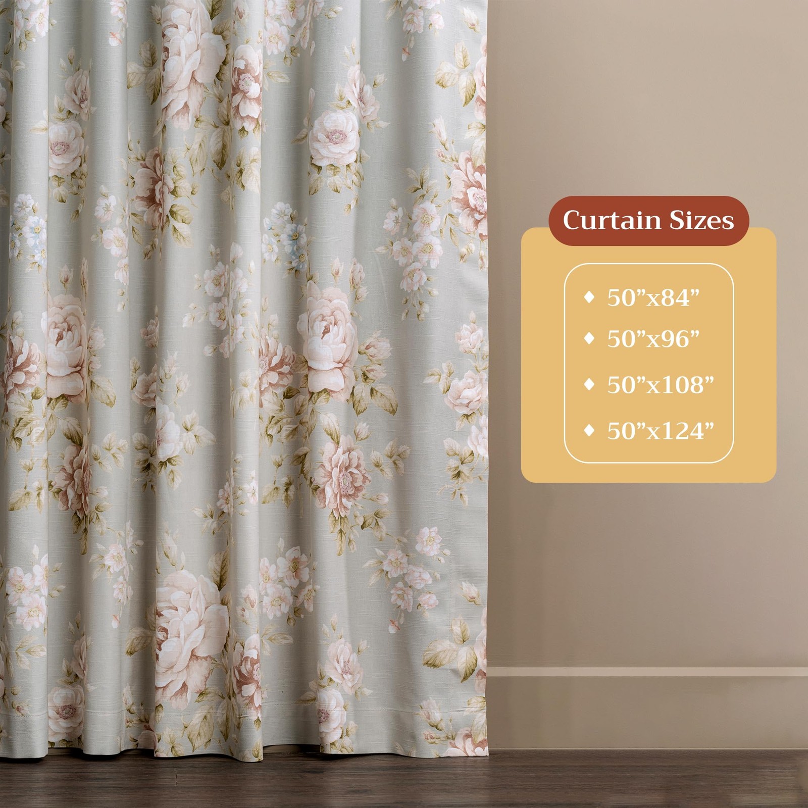 Maison d’ Hermine Newbury Pewter 100% Cotton Curtain Panel 50″x124″