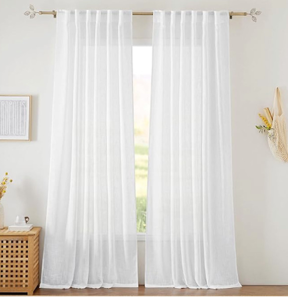 RYB HOME Sheer Curtains White 52×108 inches NEW 2 panels FREE SHIPPING