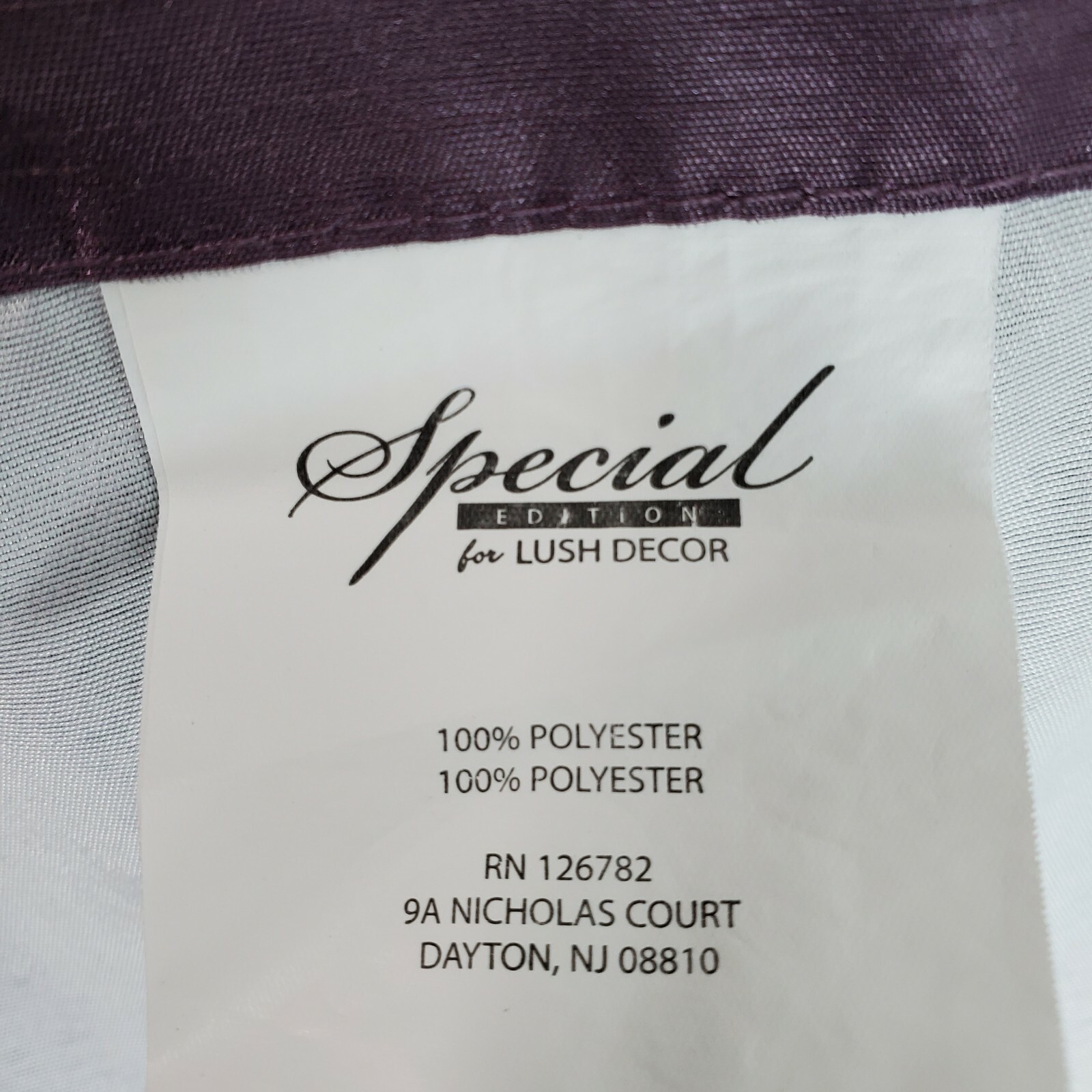 Lush Decor 54 x 84 Purple White Gray Ruffle Window Curtains Panel 1 Count