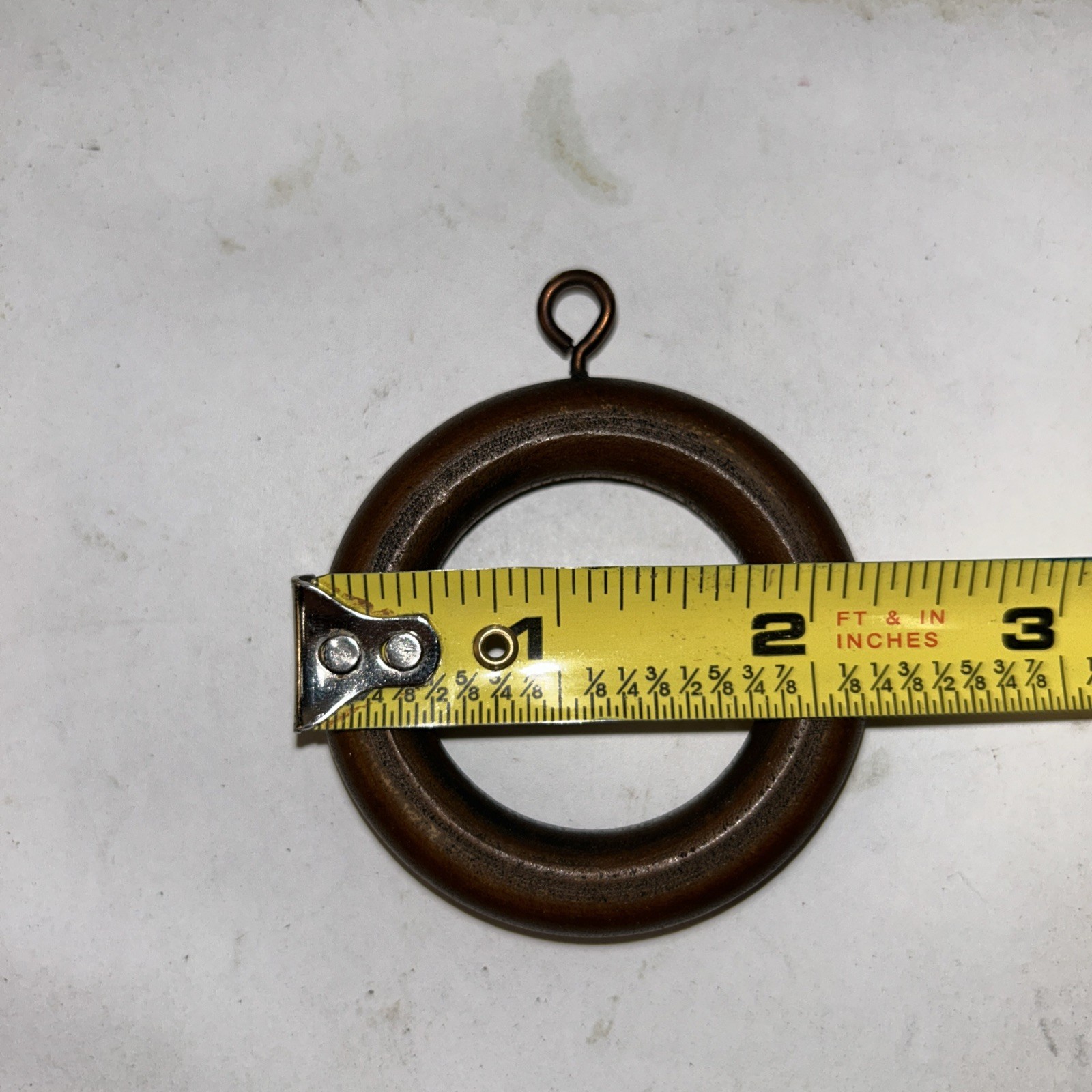 Dark Brown Wood Drapery Rings Small Set of 8