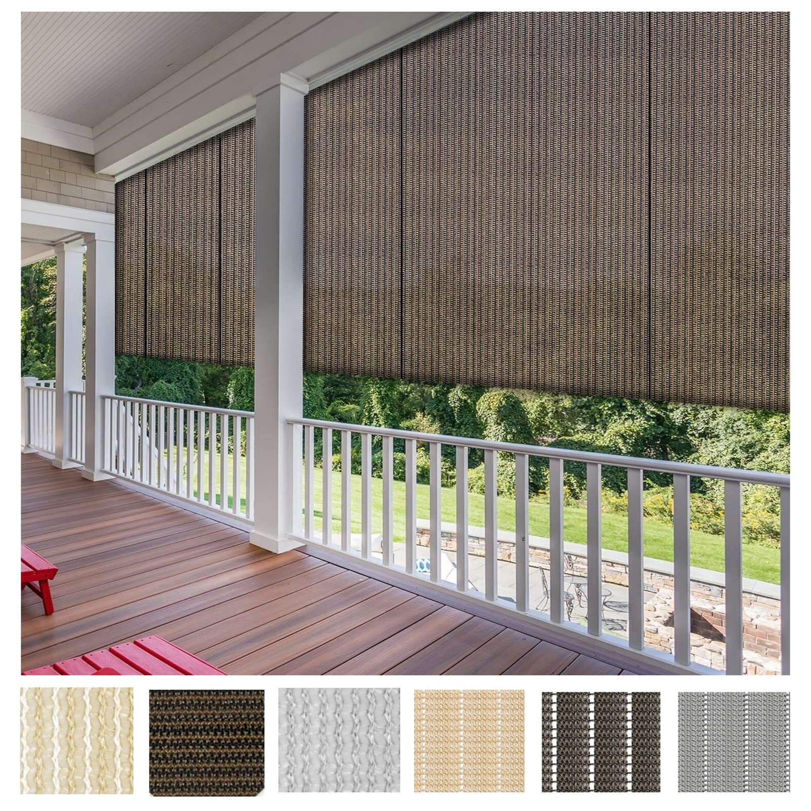 Roller up Shades Curtain Patio Deck Porch Pergola Balcony Backyard Outdoor-7FT