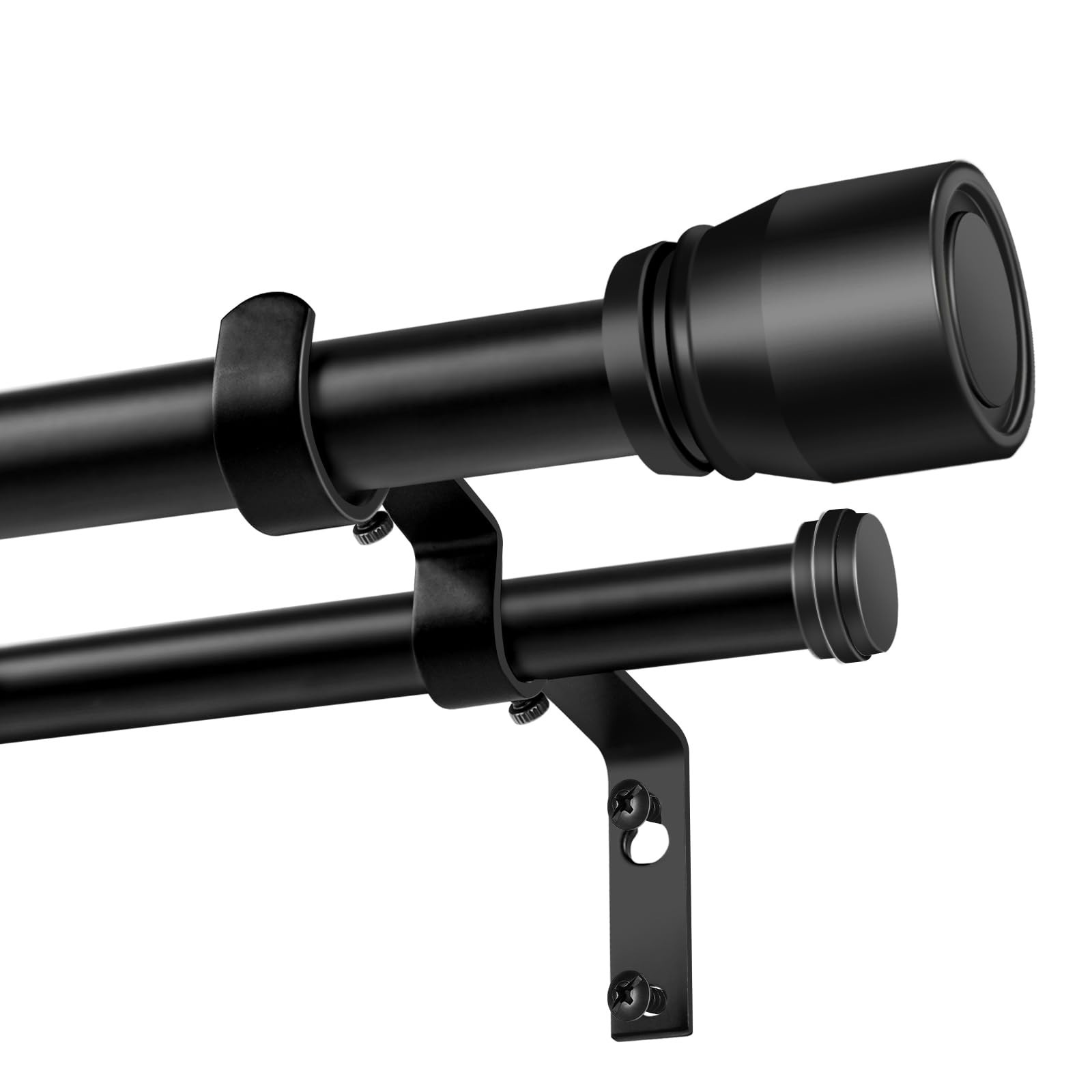 Heavy Duty Extra Long Double Curtain Rod 32-195 Inch Length, 1 Inch Adjustabl…