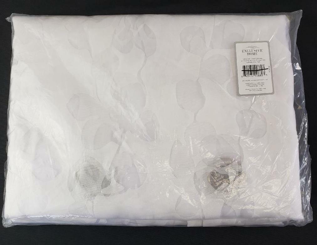 -= Exclusive Home Wilshire White 2-Pack 54″ x 96″ 60% Polyester 40% Cotton NEW