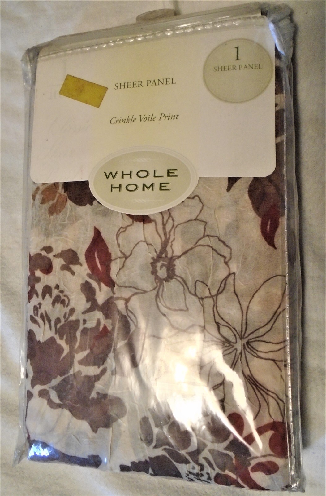 BOHO New Whole Home Chocolate Crinkle Voile Print 51” x 84” Window Sheer Panel