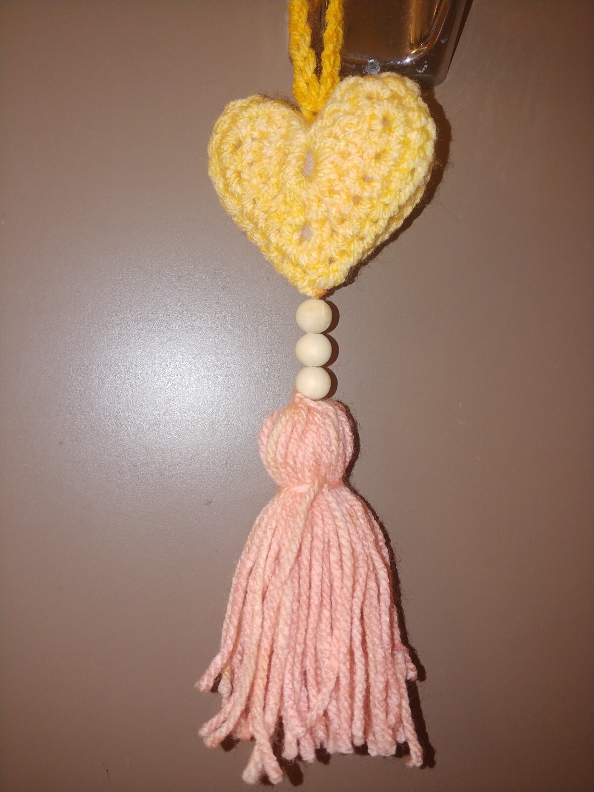 Bohemiam Yellow And Shades Of Pink Curtain Tie Back Tassel Rearview Mirror