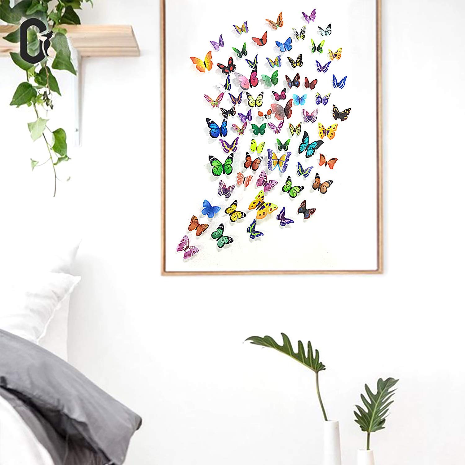 PARLAIM 104PCS Butterfly Wall Decals for Wall-3D Butterflies Multi