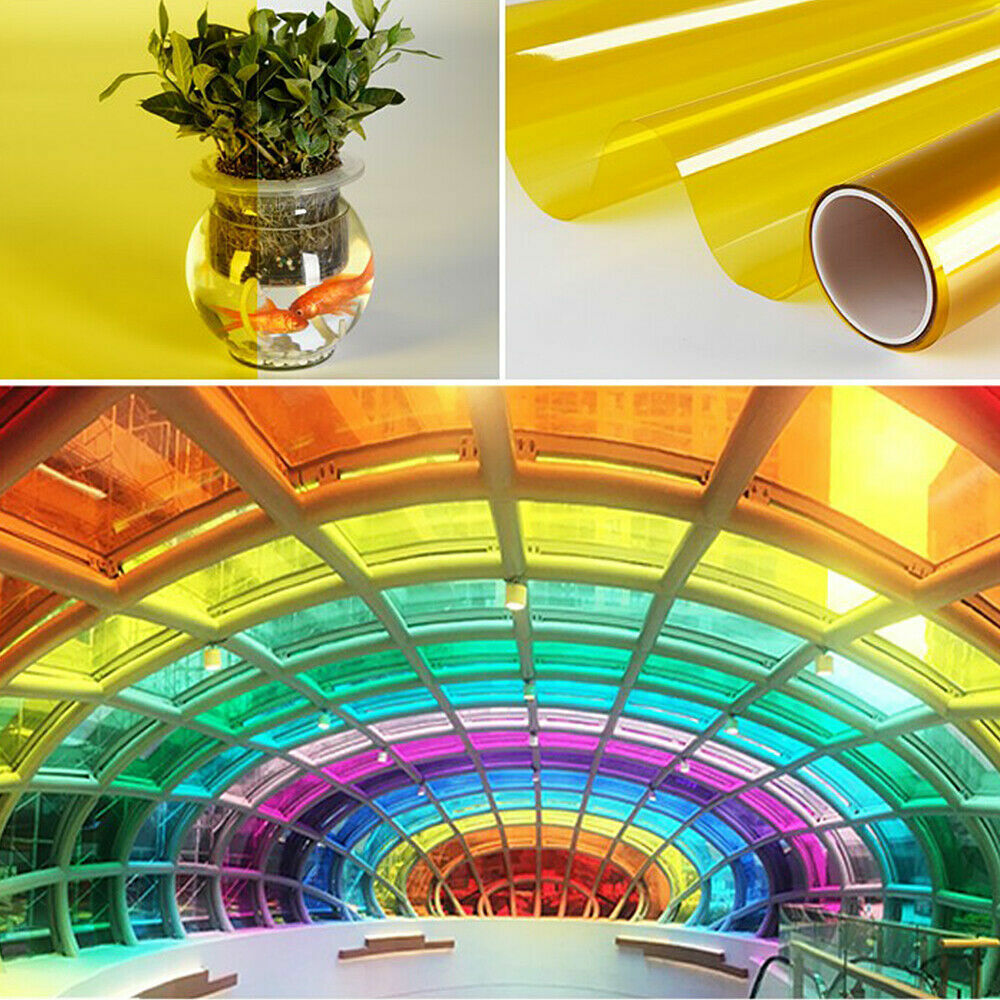 23.6″x78.7″ Transparent Colored Window Film Tint Sun Blocking Home Office Decor