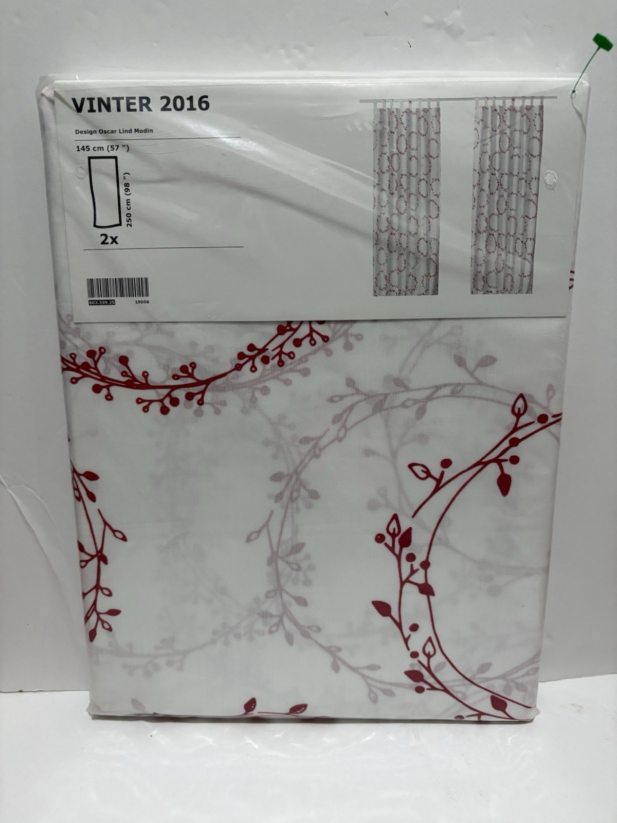 IKEA Vinter 2016 Curtains 2 Panels Red White Christmas Garland Scandinavian New