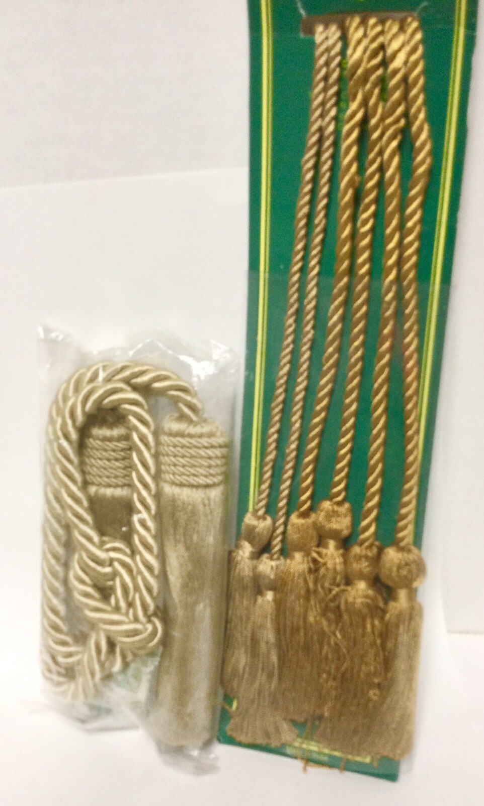 4 Curtain Tie Backs With Tassels Various Gold Tomes and Sizes