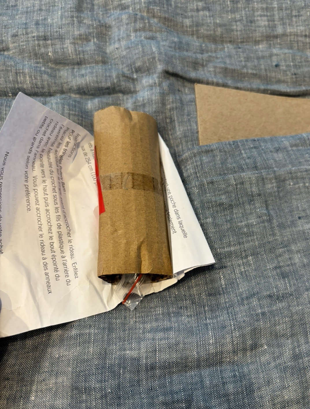 Pottery Barn Belgian Flax Linen Curtain ~ 100” x 96” ~ Blue Chambray ~ LF