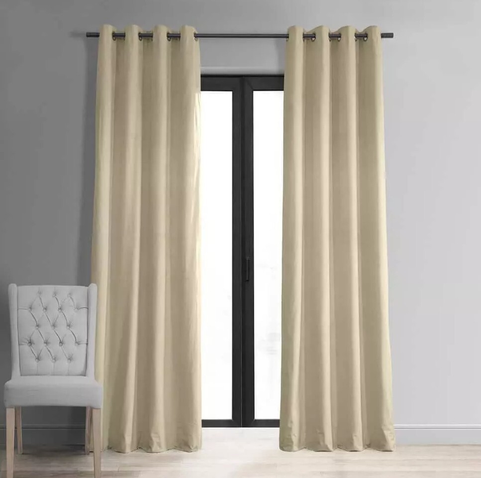 Exclusive Fabrics + Furnishings Grommet 2ea Panel Velvet Blackout Curtain