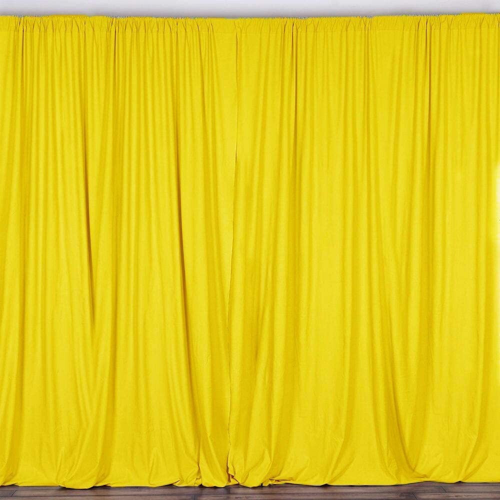 2 pcs 10 feet x 10 feet Polyester Backdrop Drape Curtains Panels – LEMON YELLOW