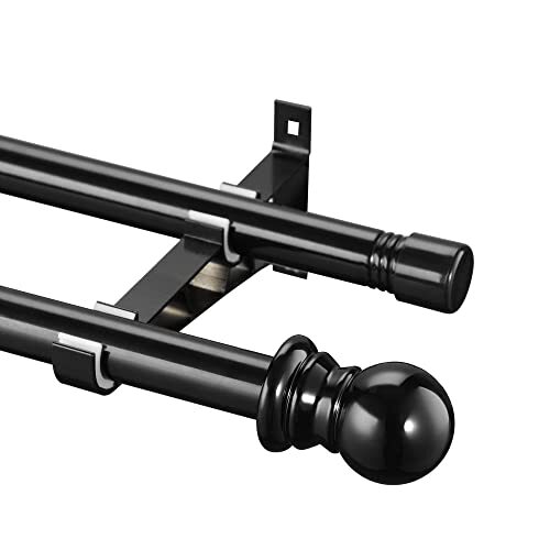 Double Curtain Rod – 1 Inch Heavy Duty Double Curtain Rods for Windows 28 or …