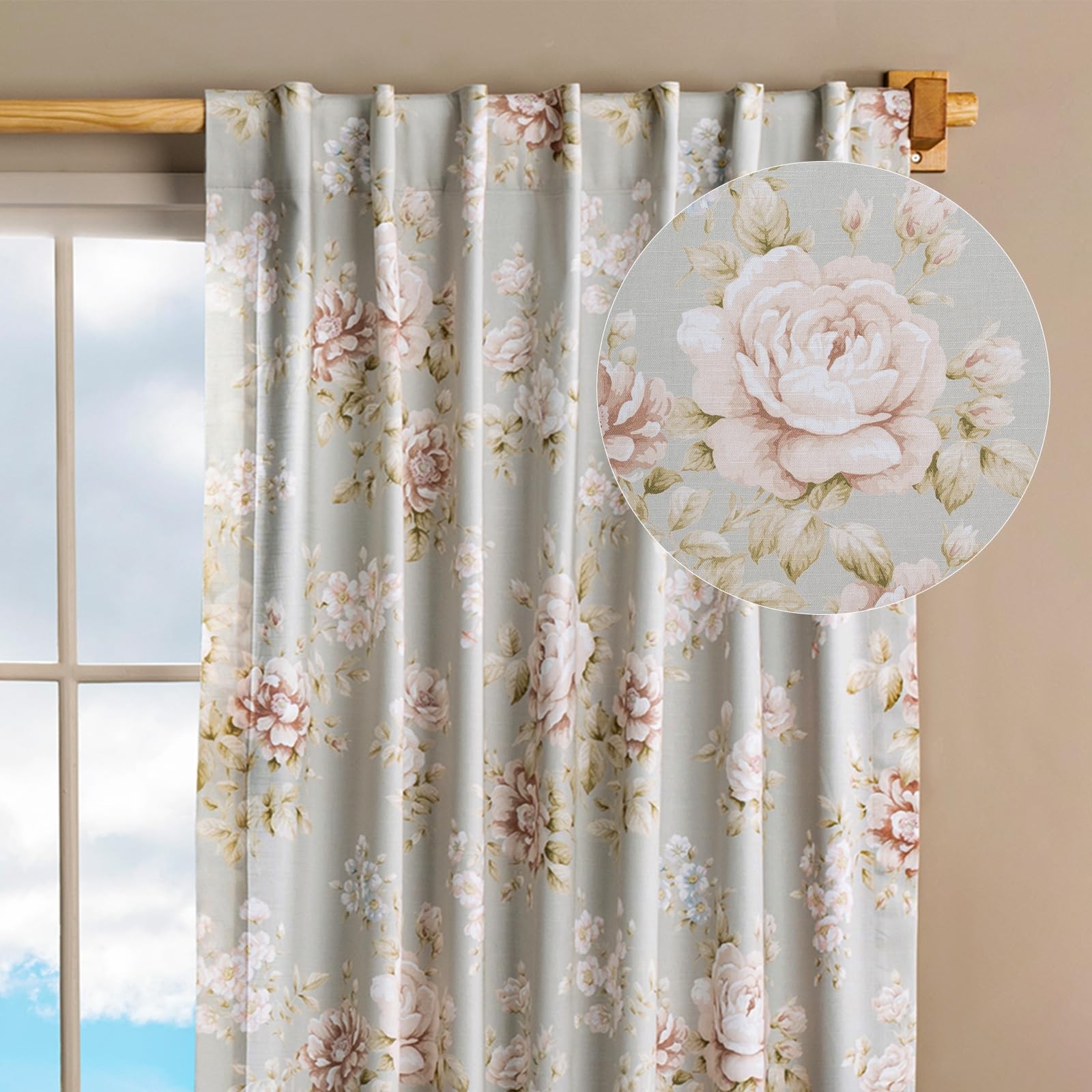 Maison d’ Hermine Newbury Pewter 100% Cotton Curtain Panel 50″x124″