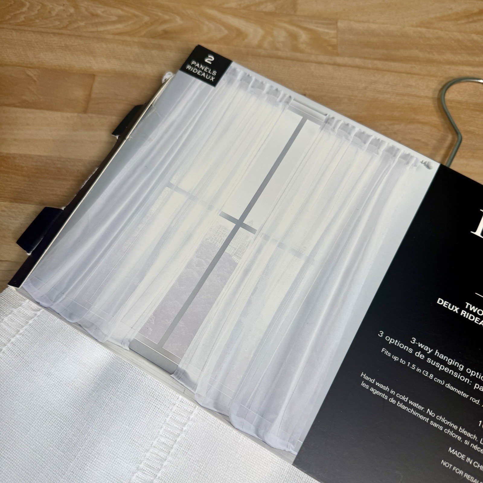NEW Ralph Lauren 54”x84” White Hamilton Sheer 2 CURTAIN Panels Woven Stripes NWT