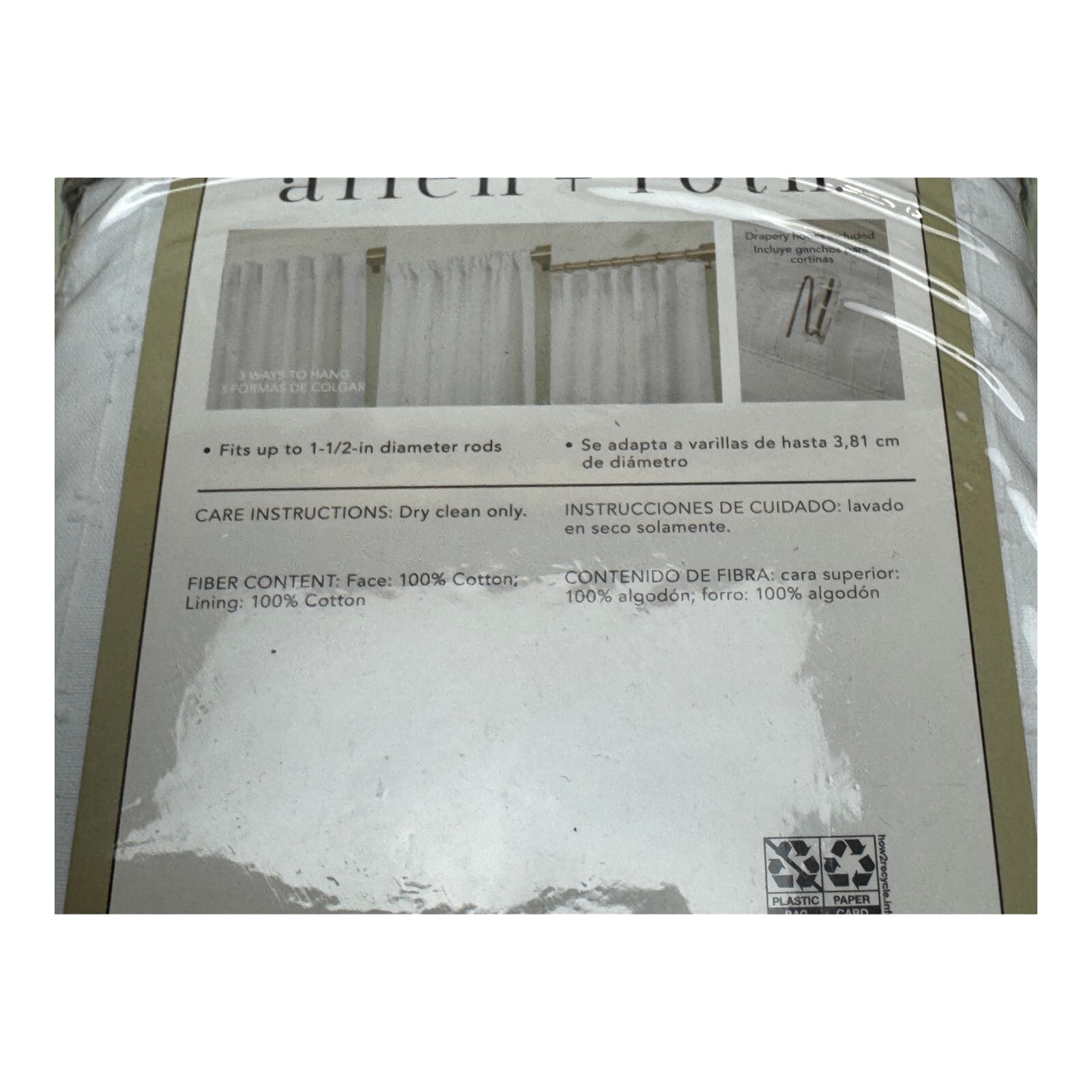 2PK – Allen + Roth 50 x 96 Shavano Ivory Linen Rod Pocket Curtain Panel, 5030759