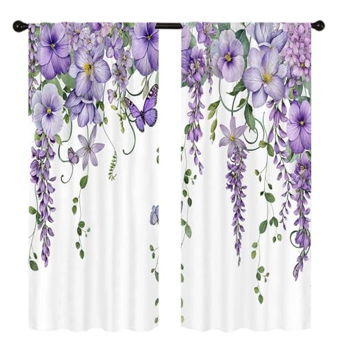 Purple Floral Butterfly Lavender 27.5″W x 39″L (Pack of 2) 02 Purple Floral
