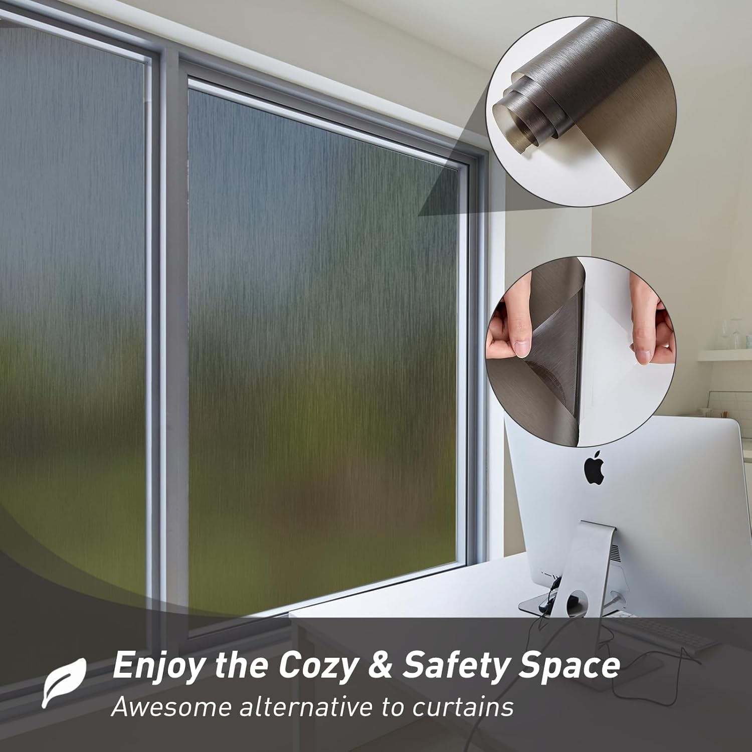 78.74» X17.73» Window Privacy Film Static Cling Isolate UV Radiation Non-Glue