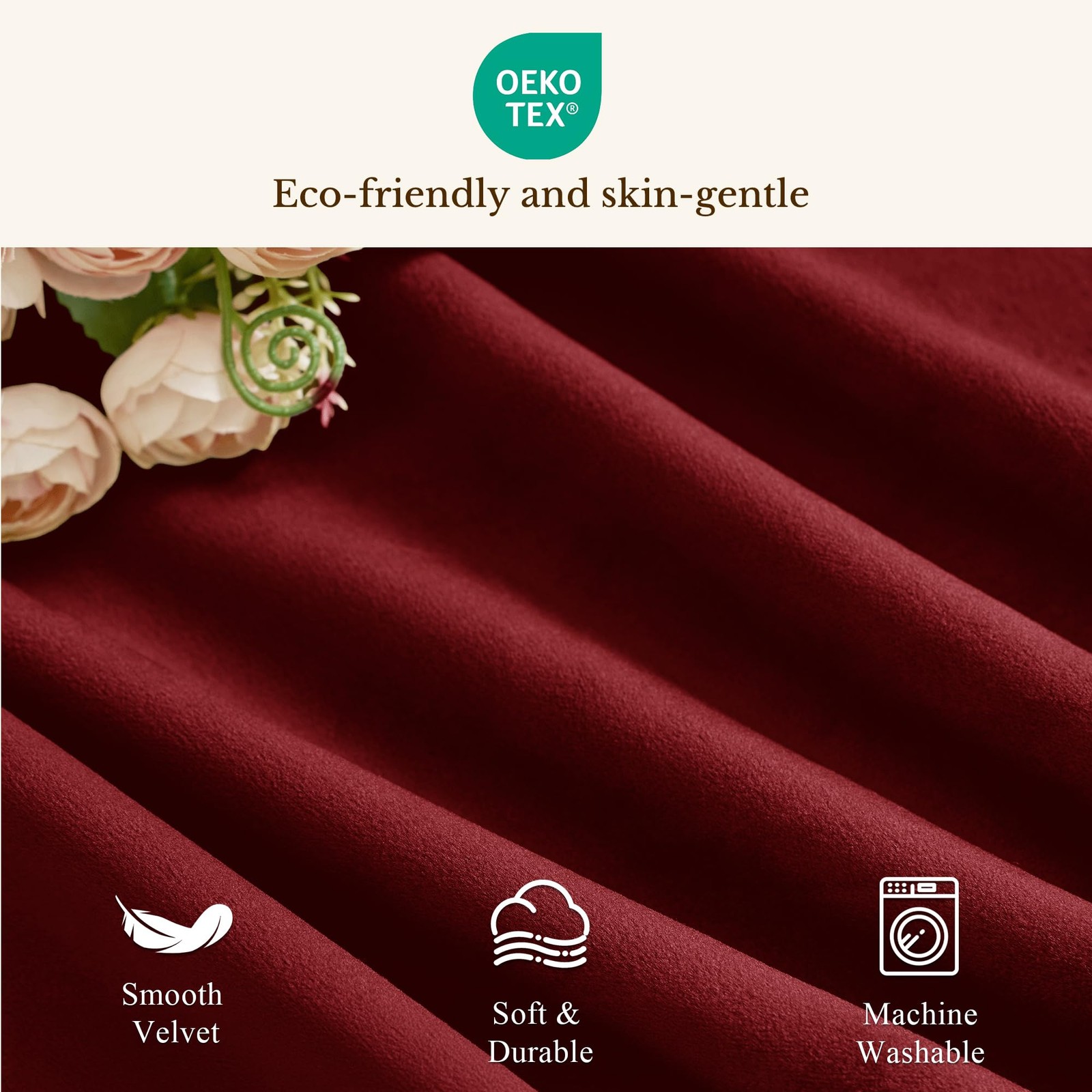 Red Christmas Window Valance, Thick Velvet Cafe Curtains with Wavy Edge, Vint…