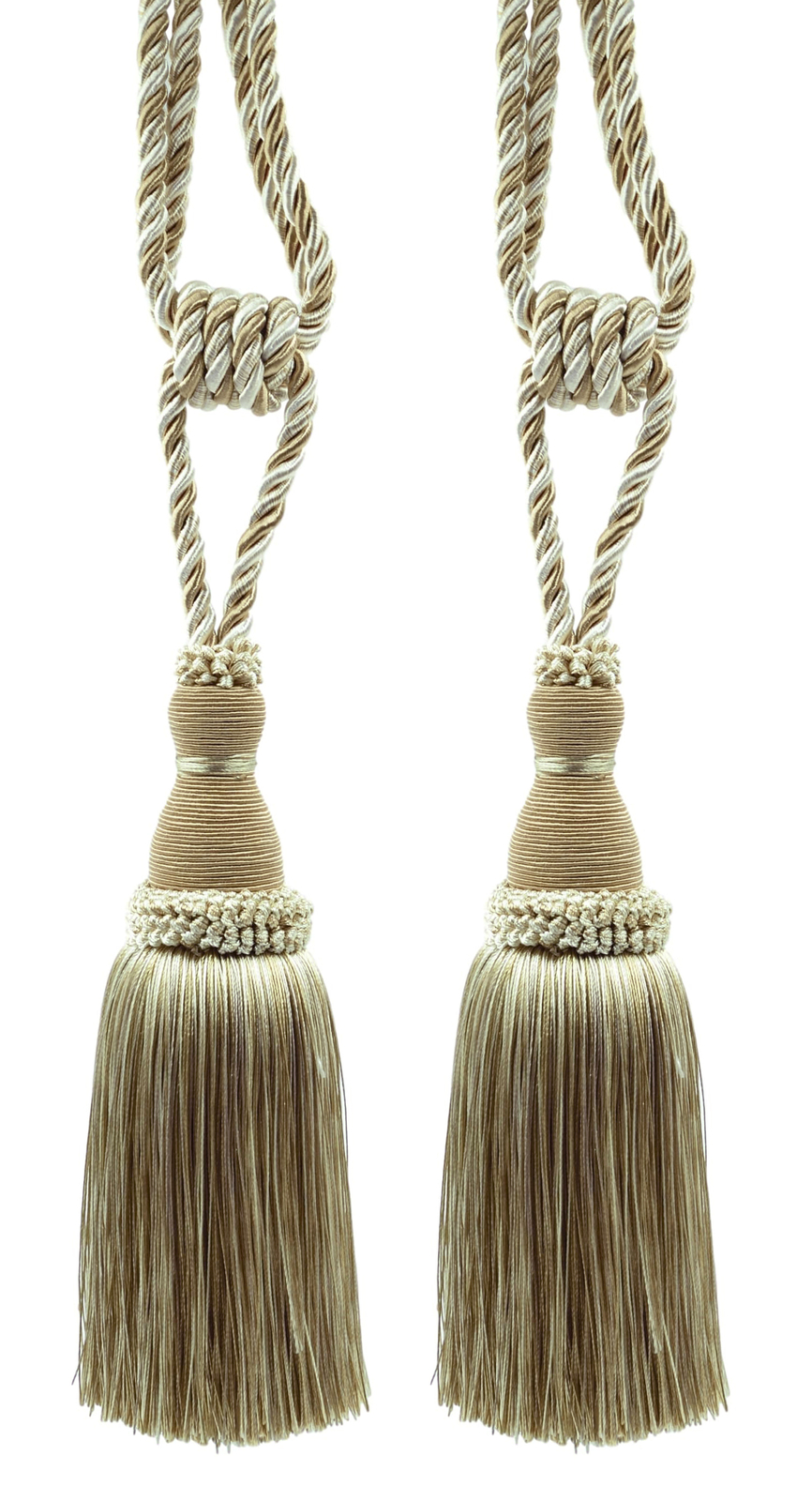 DÉCOPRO Tassel Tieback, Style# TBH8, Color# 4001 – White Sands [Set of 2]