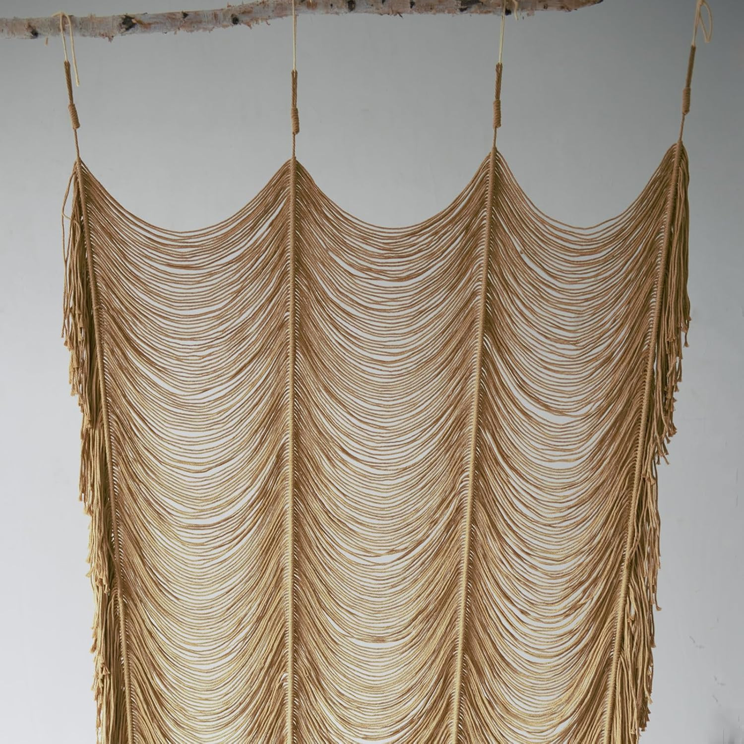 Macrame Curtain Boho Curtain Doorway Window Wall Decor Fiber Yarn Art Handwoven