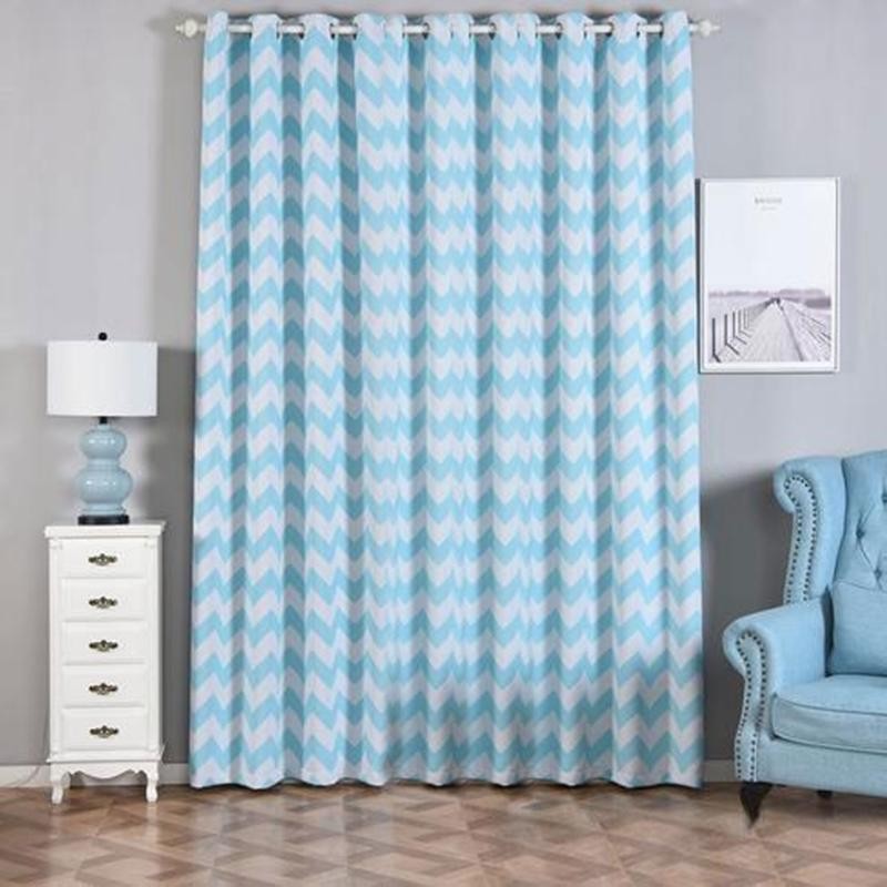 2 pcs Blue 52″ x 108″ Chevron Thermal Grommet Window CURTAINS Drapes Home Party