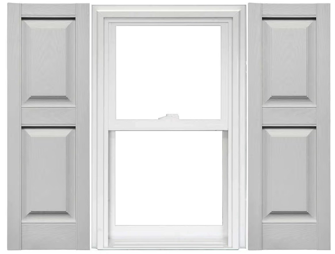 Mid America Raised Panel Vinyl Shutters (1 Pair) – 14.75 x 55 030 Paintable