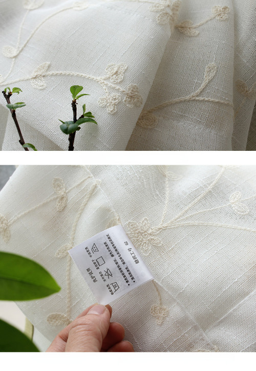 Floral Embroidered Sheer Tulle Curtains Voile Bedroom Tulle Window Blinds Drapes