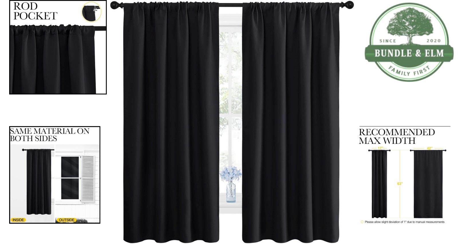 Art Deco Blackout Drapes 42″x63″ for Energy Efficiency & Luxury Style – 2 Panels