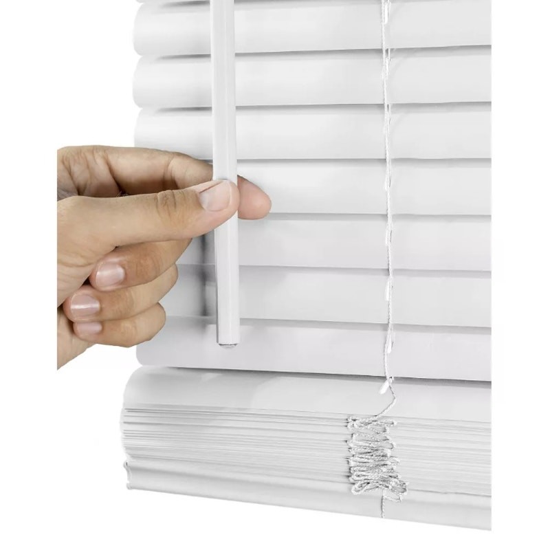 24″x36″ Chicology Light Filtering Vinyl Mini Blind White, Cordless, 1in Slats