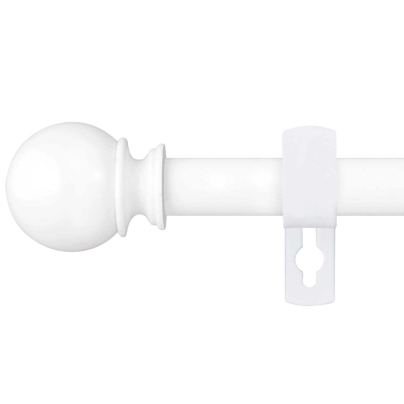 Adjustable White Window Rod, 28 To 48 Inch, 5/8 Inch Metal, Durable