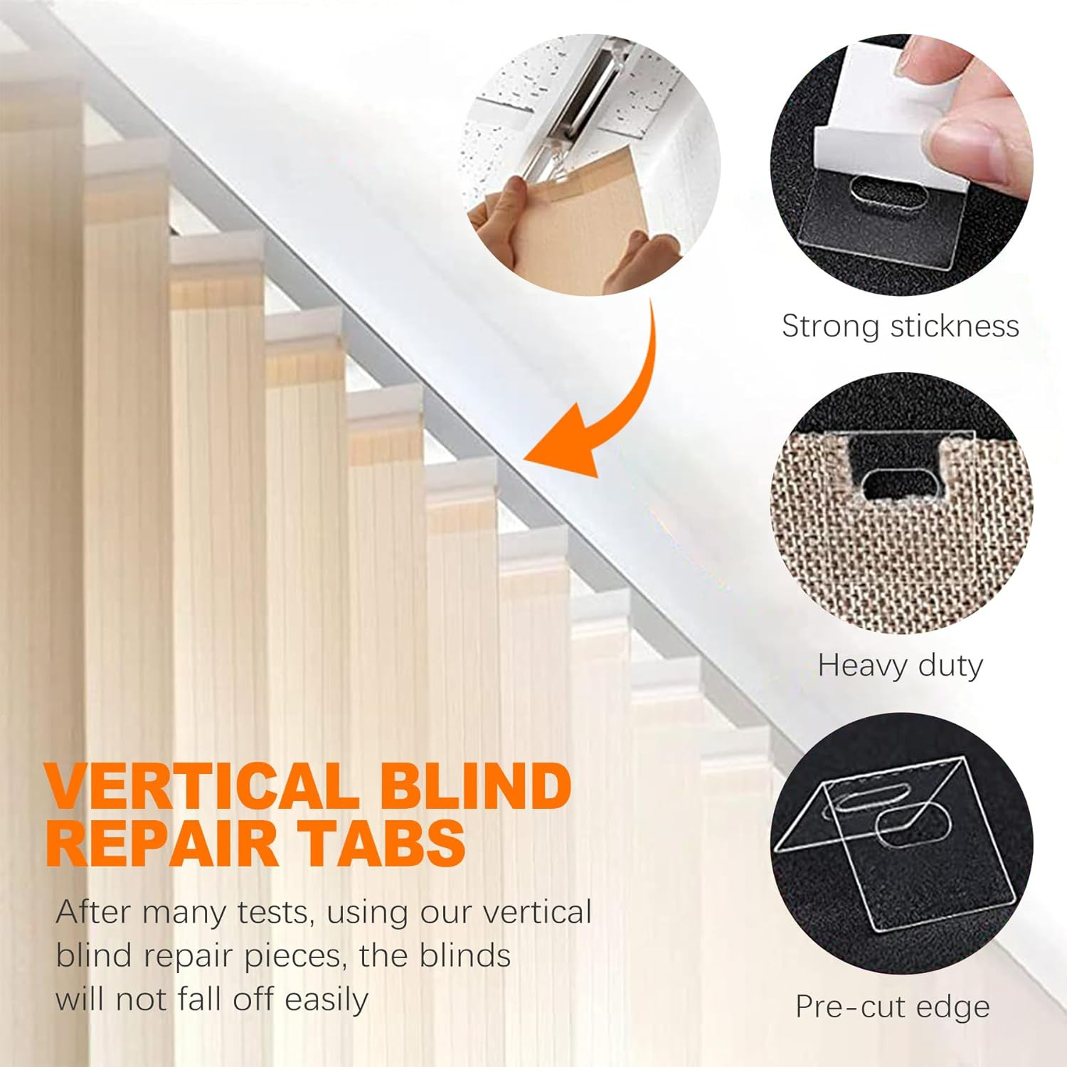 30 Sets (60 Pcs) Clear Vertical Blind Repair Tabs, Vertical Blinds Repair Kit, V