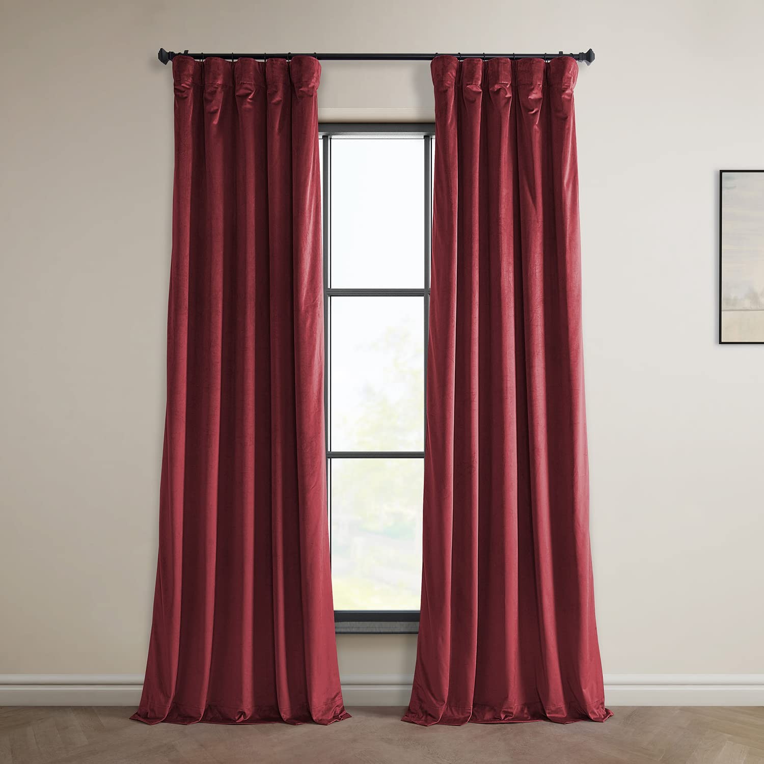 Heritage Plush Velvet Curtains, 244 Inches Long, Room Blackout Curtains for Sleep…