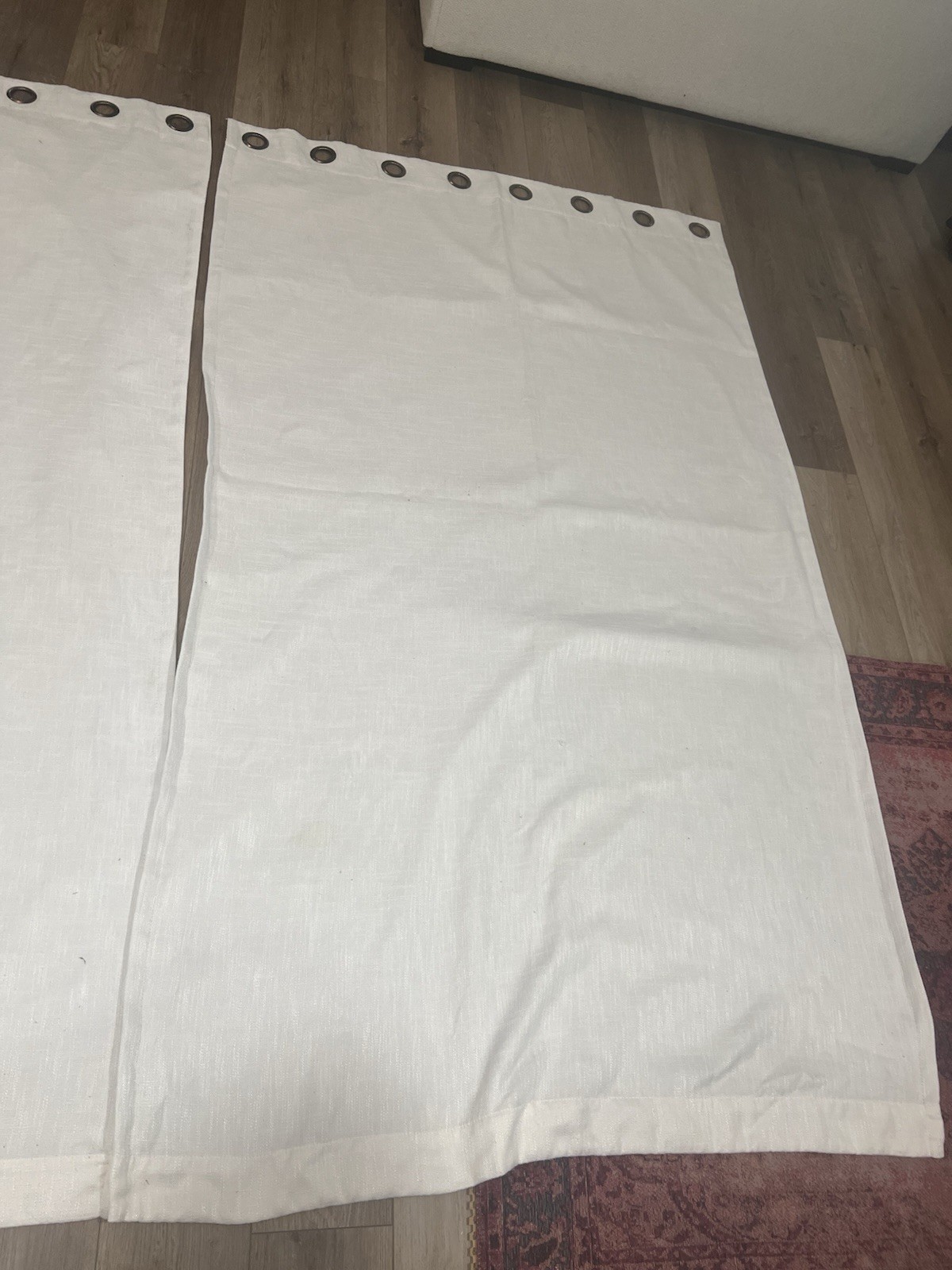 2 Curtain Panels Blackout By Tweedlik Home Grommets Off White Textured 50” x 84”