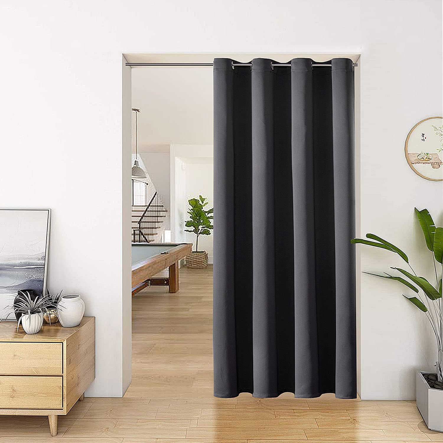 Chrisdowa Blackout Door Curtains for Doorway Privacy, Grommet Closet Curtains fo