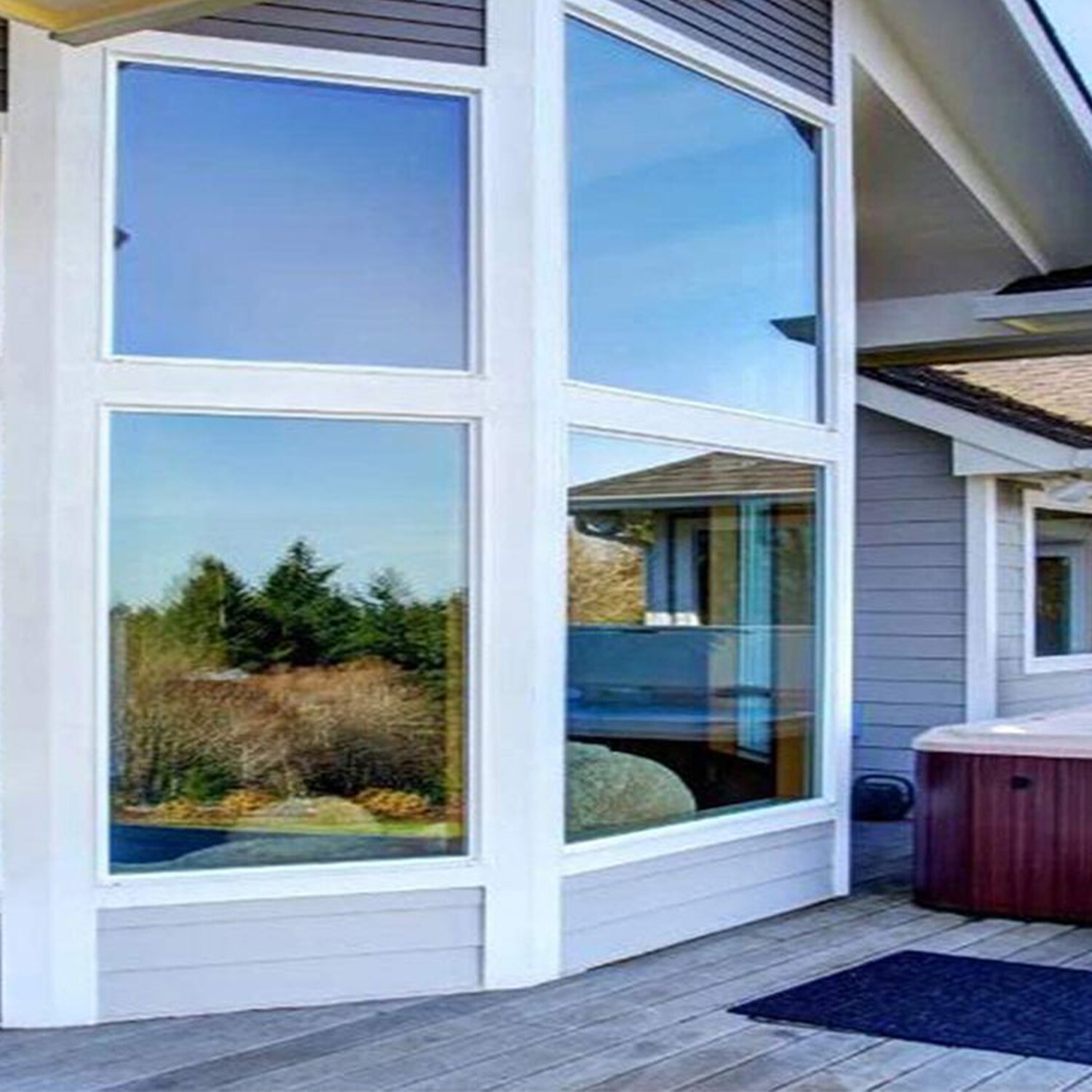 20″ x10FT Uncut Roll Window Mirror Blue Chrome Tint Film New Home Office Glass